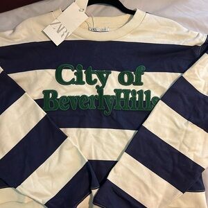 NWT Zara Crop City of Beverly Hills Sweatshirt